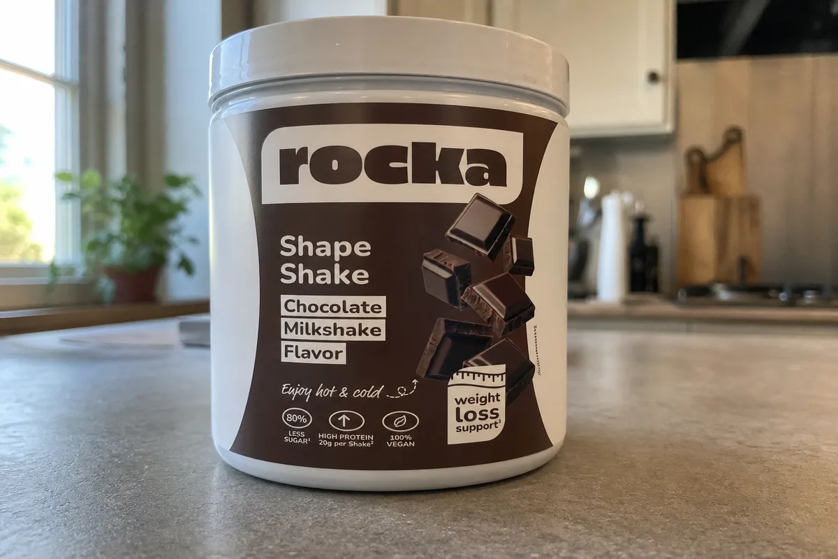 Eine Dose Shape Shake auf der Küchenarbeitsplatte